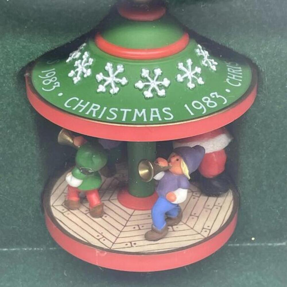1983 Santa and Friends Carousel‎ Hallmark Keepsake Christmas Ornament Vintage